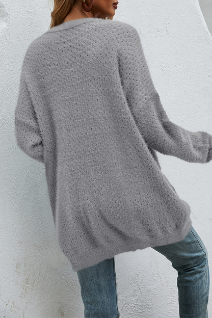 Patchwork Pocket Tops Sweater