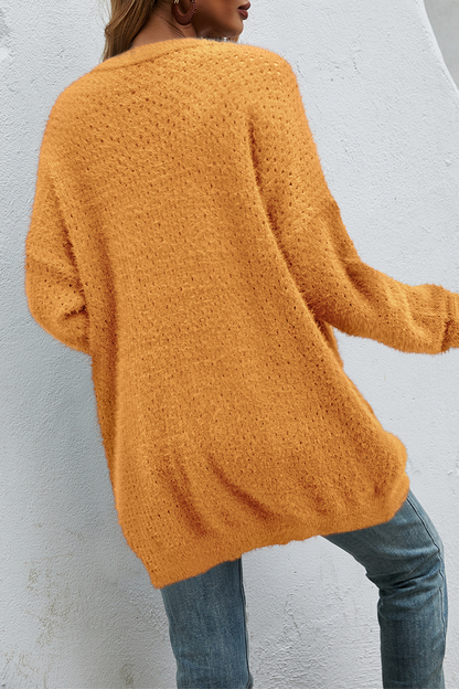 Patchwork Pocket Tops Sweater