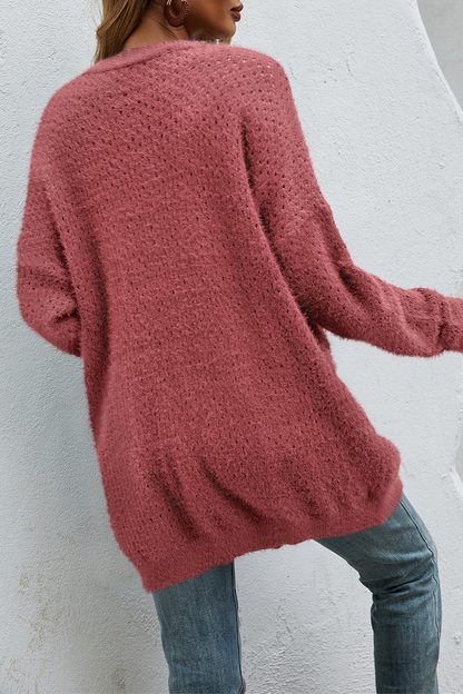Patchwork Pocket Tops Sweater