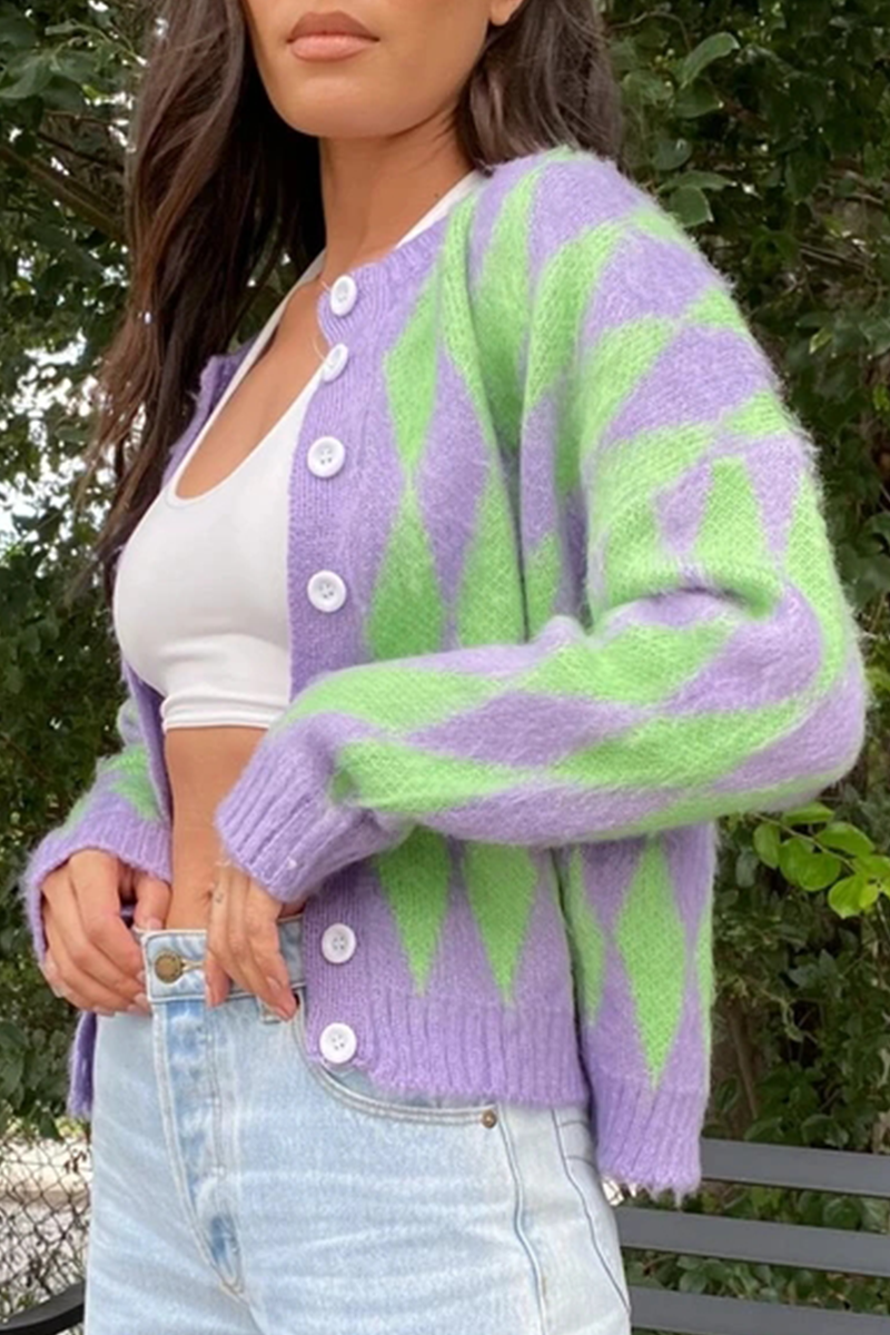 Geometric Buckle Tops Sweater