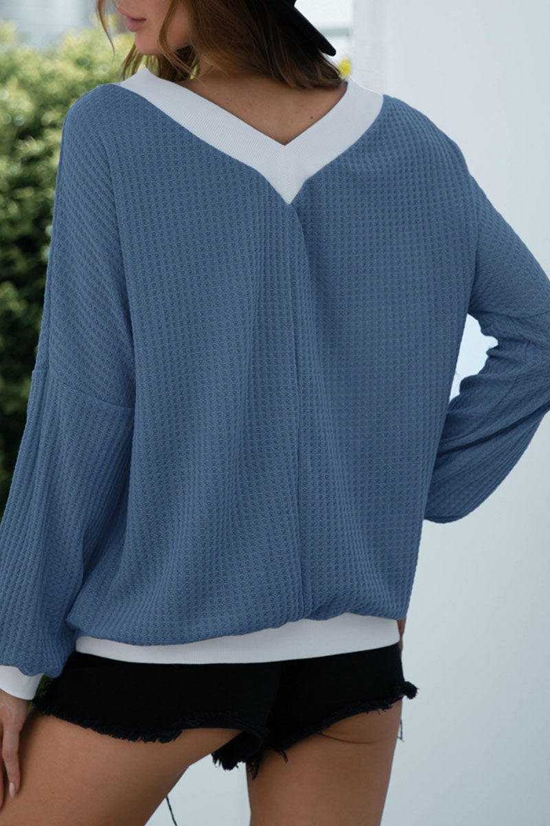 Patchwork V Neck T-shirts