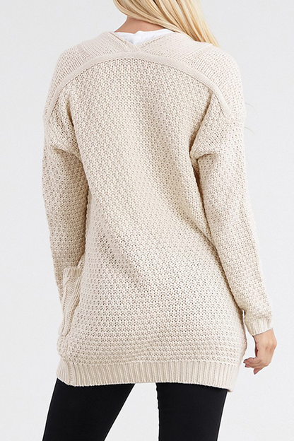 Patchwork Pocket Tops Sweater