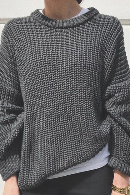 Patchwork O Neck Sweater(5 Colors)