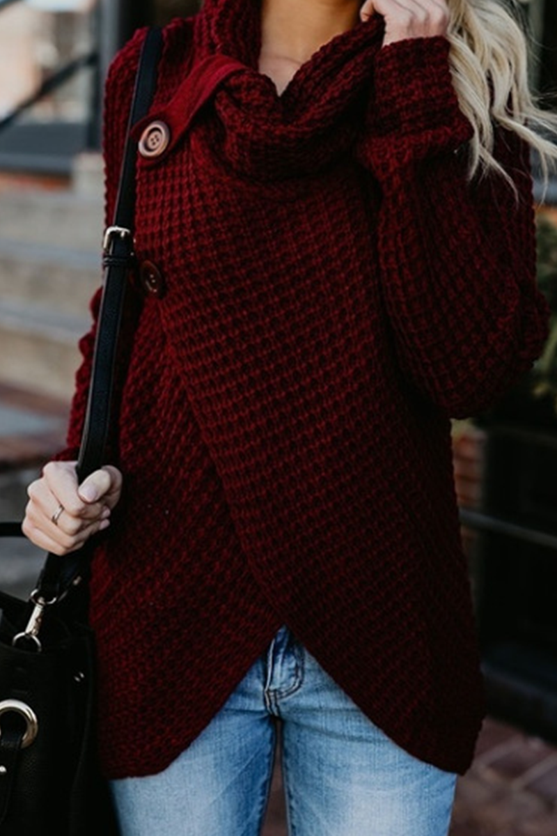 Buckle Turtleneck Sweaters(6 Colors)