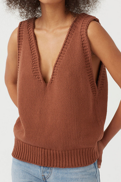 Basic V Neck Tops Sweater