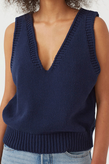 Basic V Neck Tops Sweater