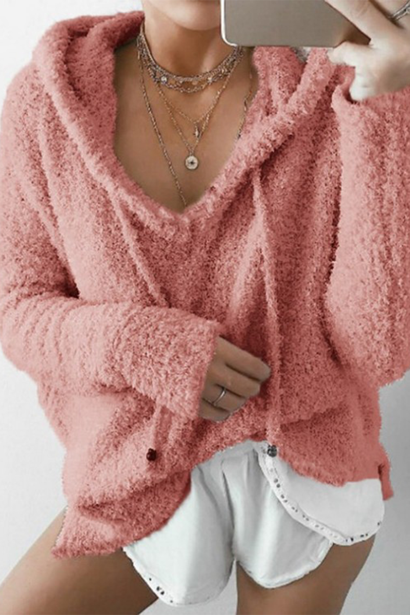 Patchwork Draw String Hooded Collar Hoodies(7 Colors)