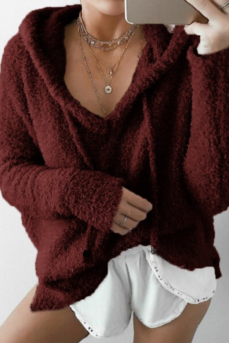 Patchwork Draw String Hooded Collar Hoodies(7 Colors)