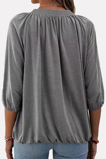 Split Joint Fold O Neck T-shirts