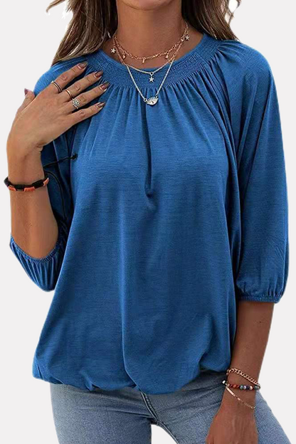Split Joint Fold O Neck T-shirts