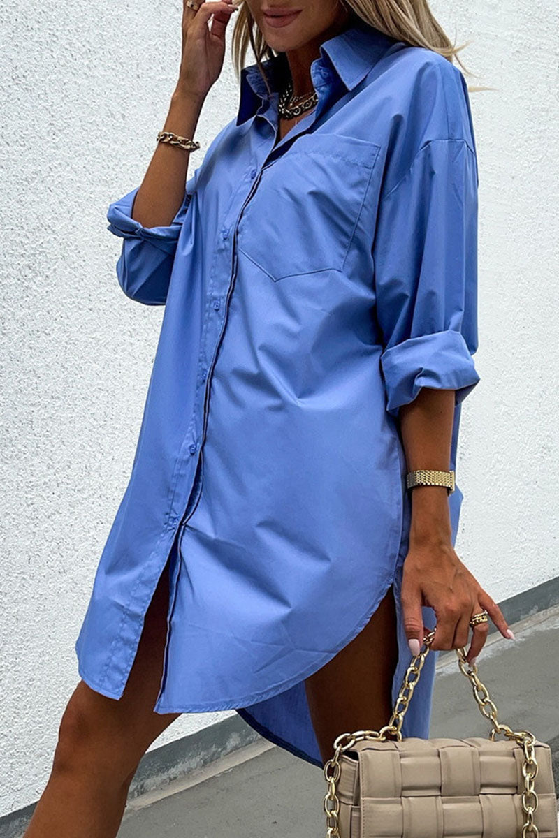 Street Patchwork Turndown Collar Blouses (3 Colors)