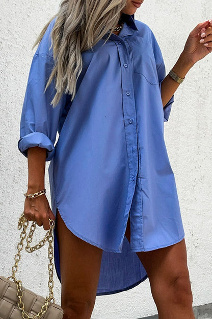 Street Patchwork Turndown Collar Blouses (3 Colors)