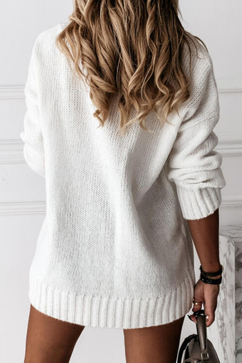 Patchwork V Neck Sweaters(8 Colors)