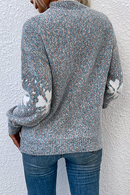 Snowflakes Basic Half a Turtleneck Sweaters(5 Colors)