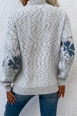 Snowflakes Basic Half a Turtleneck Sweaters(5 Colors)