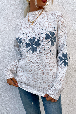 Snowflakes Basic Half a Turtleneck Sweaters(5 Colors)