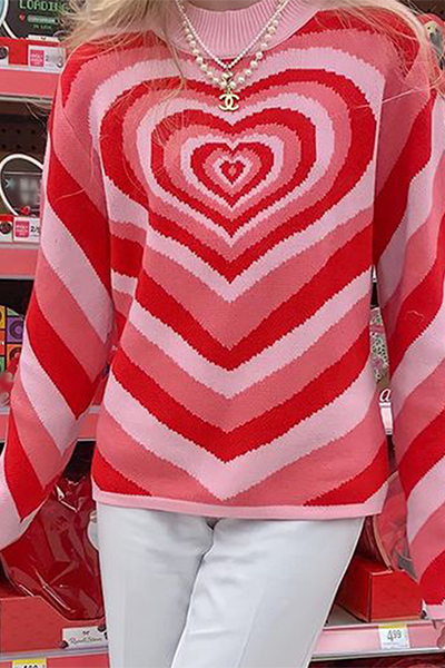 Street Print Patchwork Contrast Half a Turtleneck Tops Sweater(4 Colors)