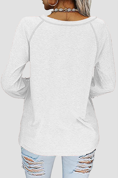 Lace Patchwork V Neck T-shirts(6 Colors)