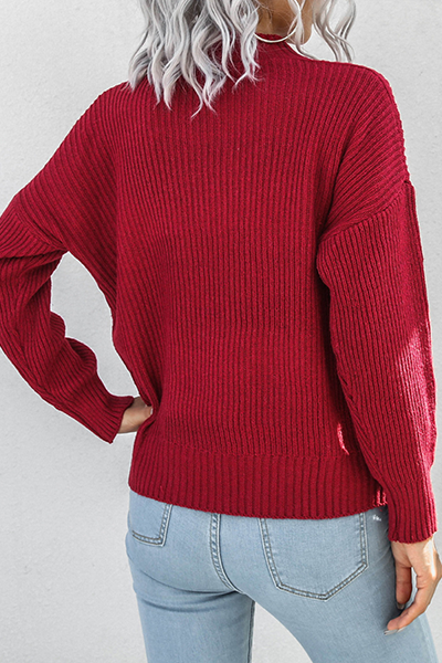 Split Joint Buckle Tops Sweater
