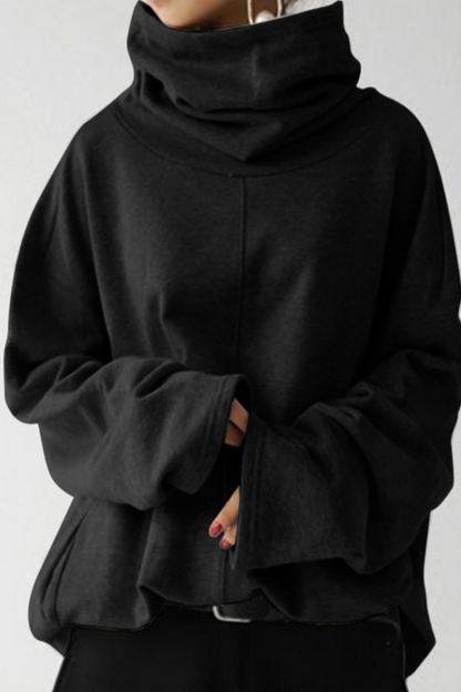 Patchwork Pocket Turtleneck Hoodies(5 Colors)