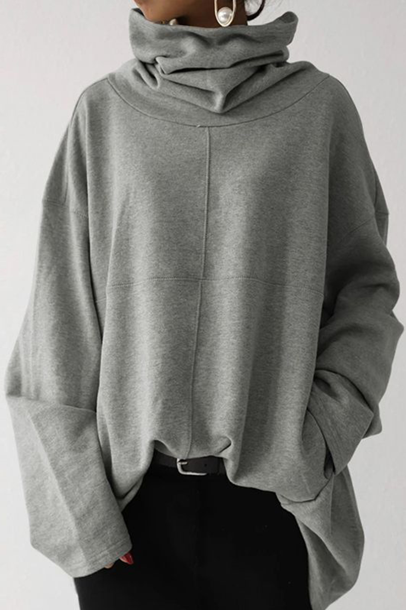 Patchwork Pocket Turtleneck Hoodies(5 Colors)
