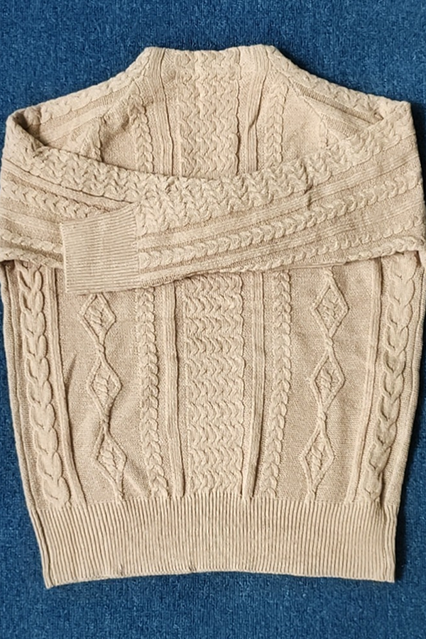 Patchwork Buckle Half a Turtleneck Sweaters