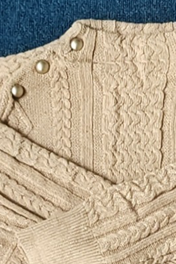 Patchwork Buckle Half a Turtleneck Sweaters