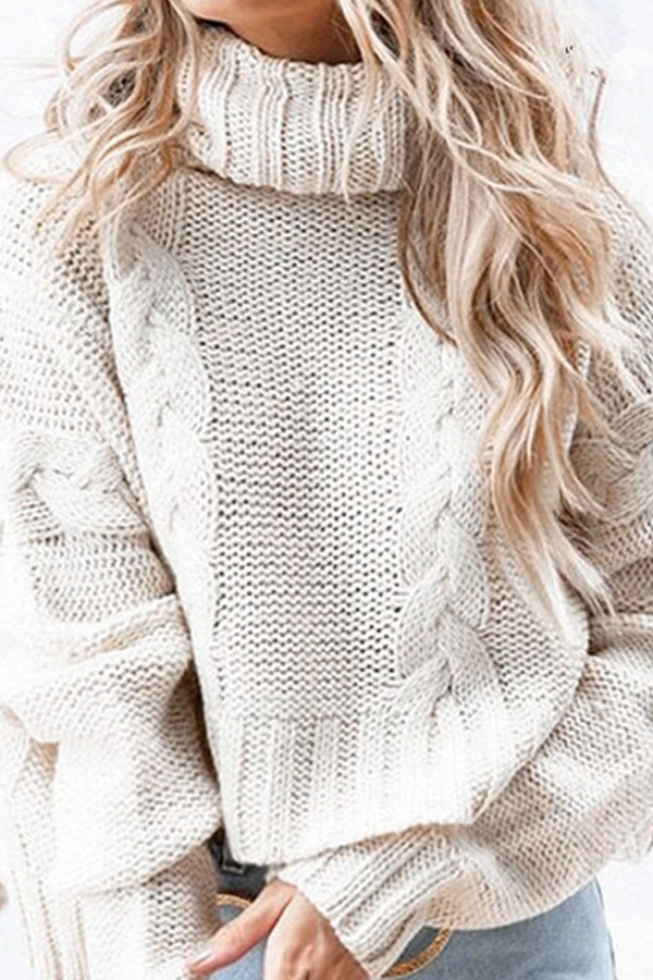 Split Joint Turtleneck Tops Sweater