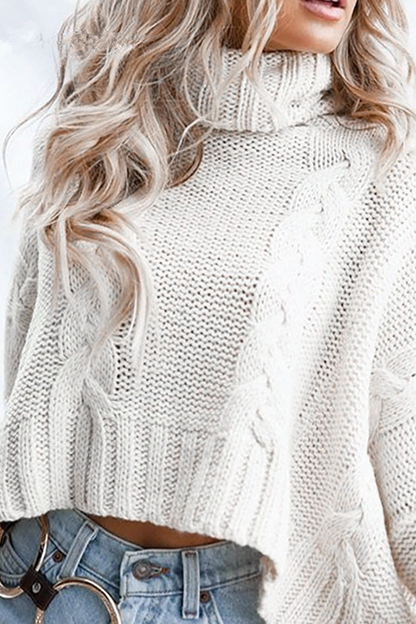 Split Joint Turtleneck Tops Sweater