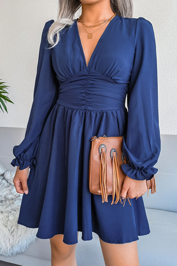 Split Joint Fold Waist Skirt Dresses