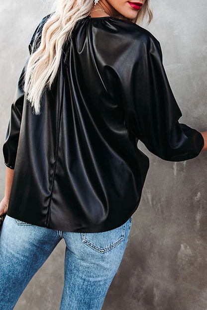 Split Joint Fold O Neck T-shirts