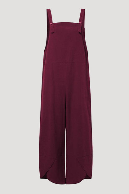 Buttons Capris Loose Jumpsuits(8 Colors)