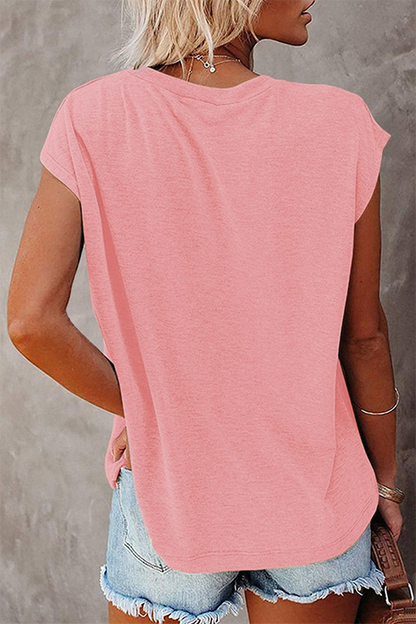 Print Basic O Neck T-shirts(6 Colors)