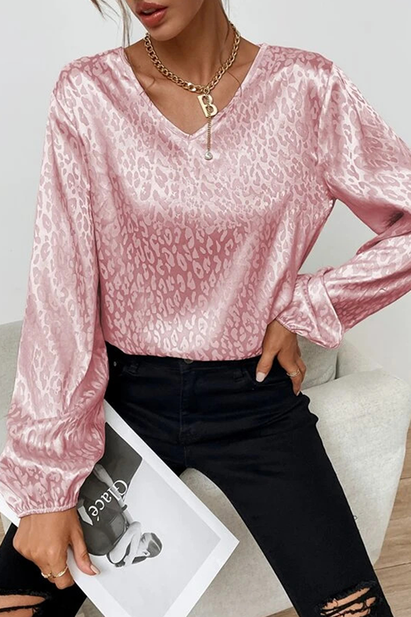 Print Patchwork Basic V Neck Blouses(9 Colors)
