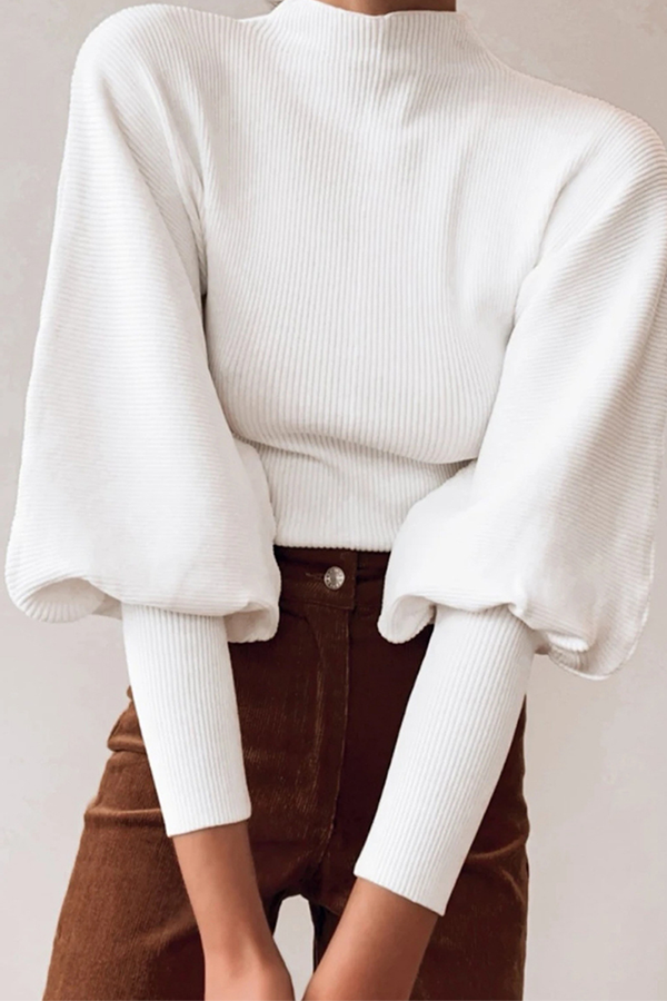 Patchwork Turtleneck Tops Sweater