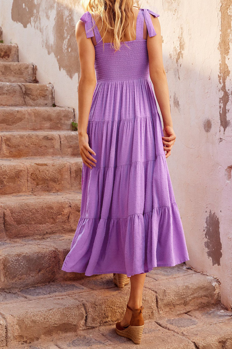 Bandage Square Collar Cake Skirt Dresses