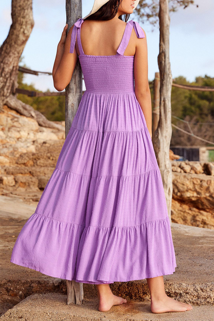 Bandage Square Collar Cake Skirt Dresses