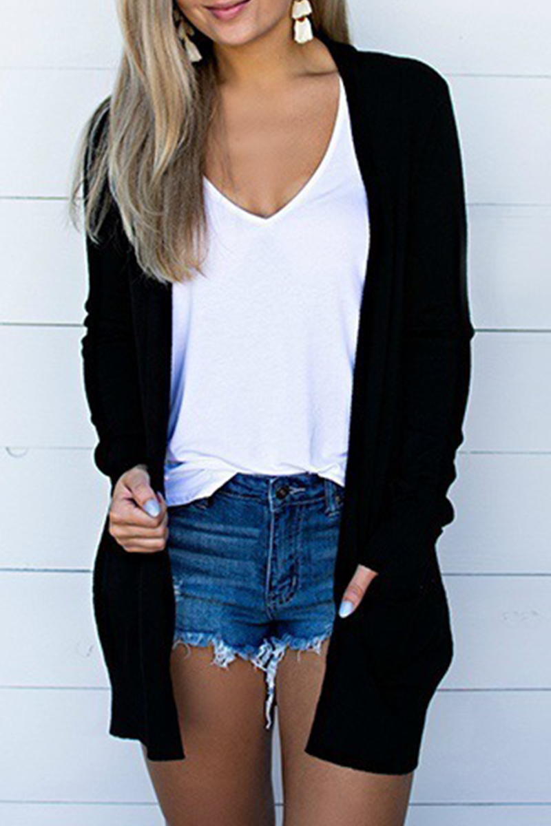 Patchwork Cardigan Collar Outerwear(5 Colors)
