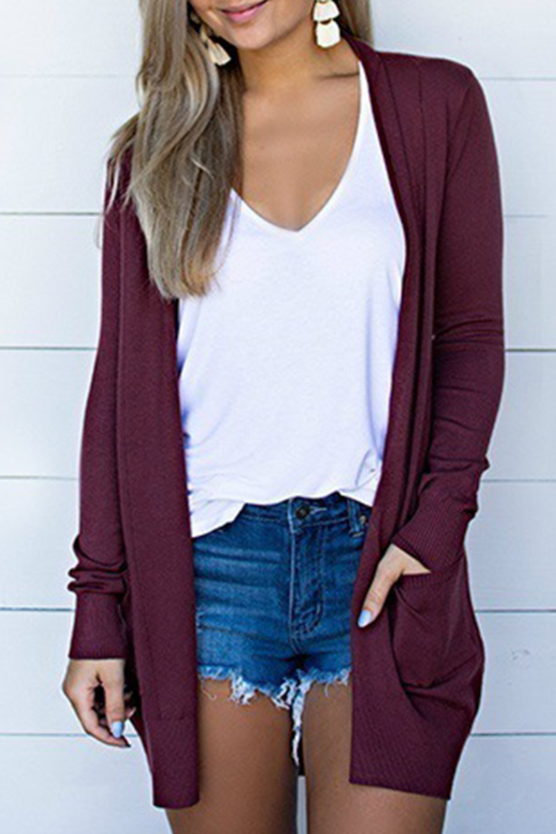 Patchwork Cardigan Collar Outerwear(5 Colors)