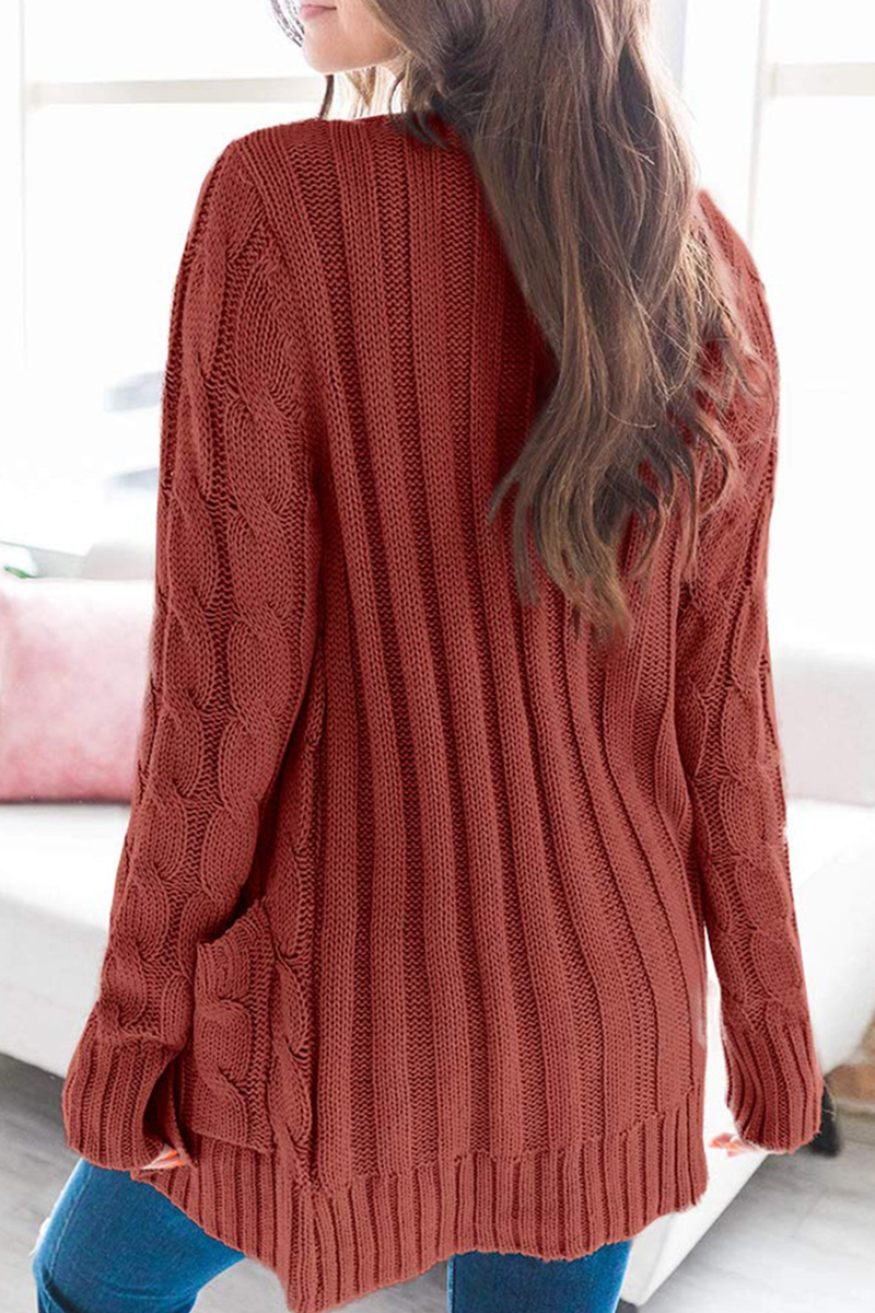 Split Joint Buckle Cardigan Collar Tops(5 Colors)