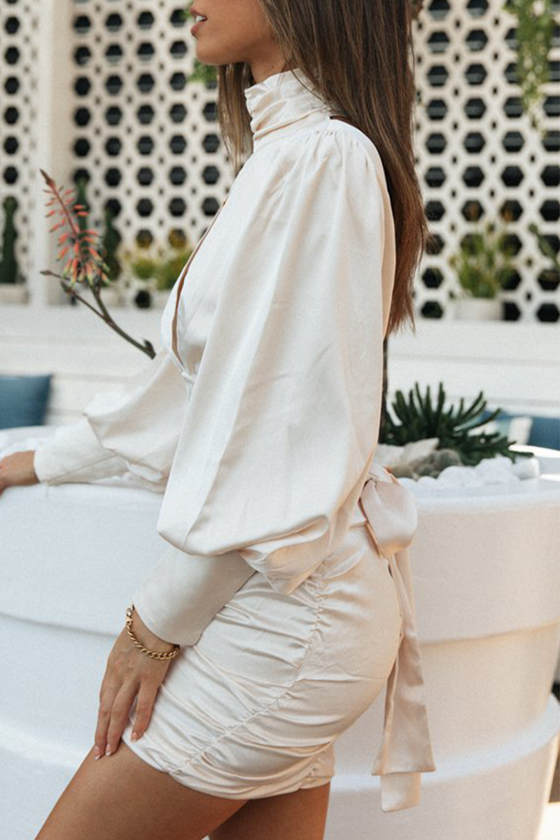 Split Joint Turtleneck Pencil Skirt Dresses