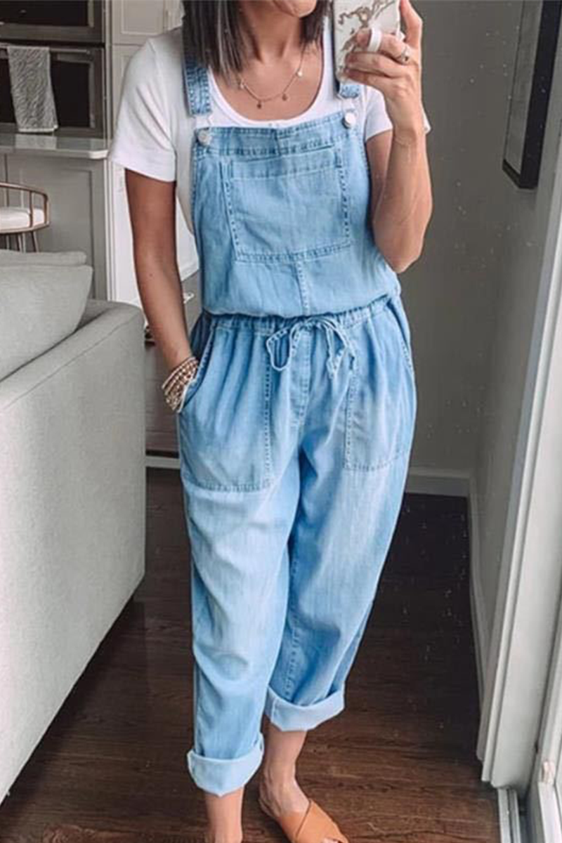 Patchwork Square Collar Harlan Jumpsuits