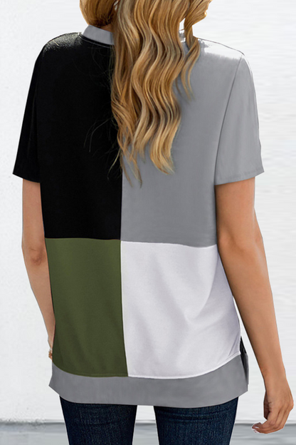 Patchwork O Neck T-shirts
