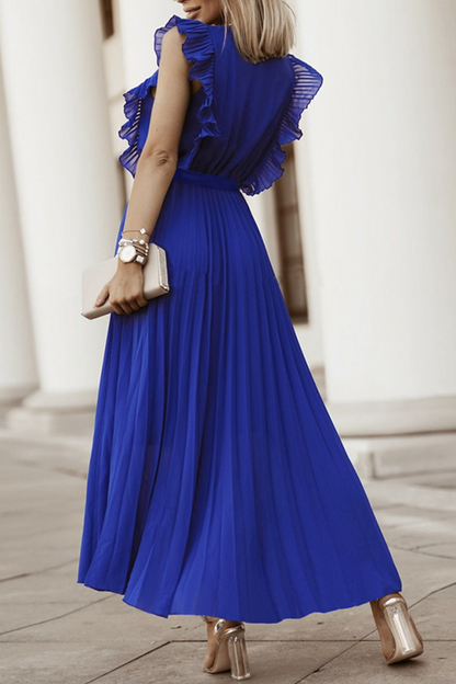 Split Joint V Neck Cake Skirt Dresses(6 Colors)