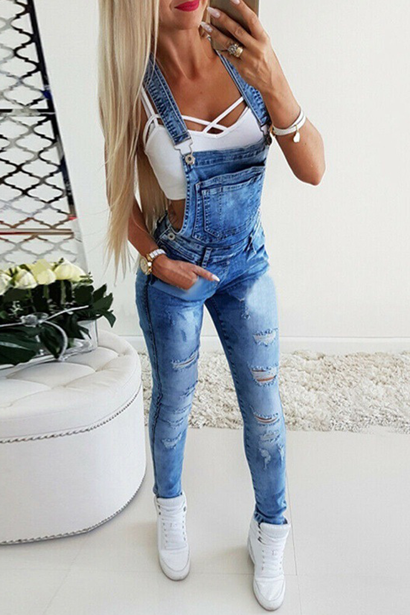 Split Joint Square Collar Skinny Jumpsuits(3 Colors)