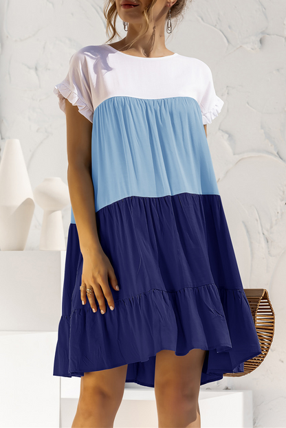 Split Joint O Neck Cake Skirt Dresses(10 Colors)