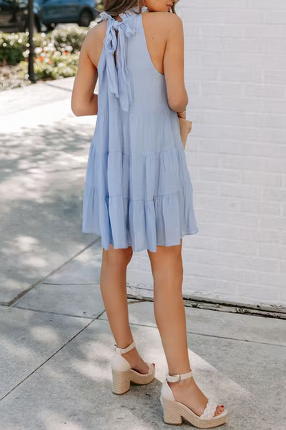 Patchwork Halter Cake Skirt Dresses(5 Colors)