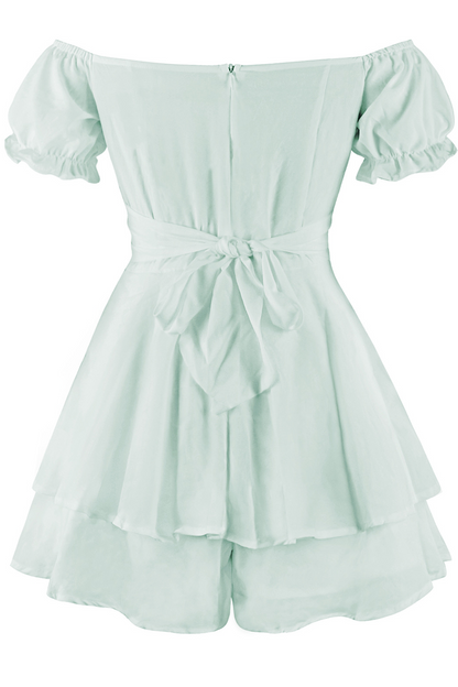 Flounce Off the Shoulder Straight Rompers(9 Colors)