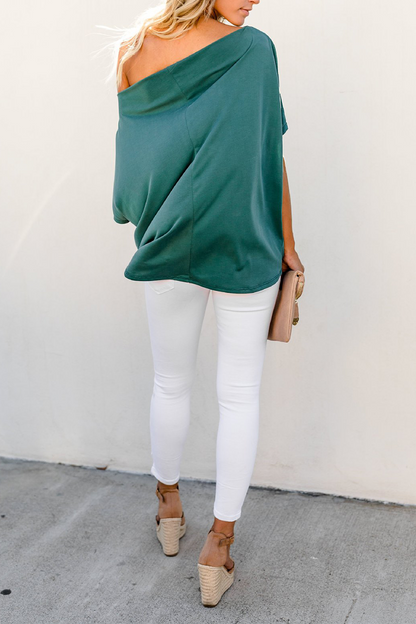 Patchwork One Shoulder T-shirts