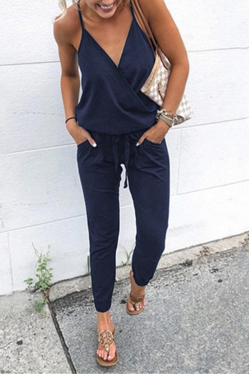Patchwork Spaghetti Strap Harlan Jumpsuits
